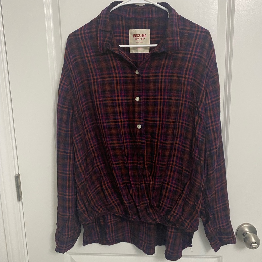 MOSSIMO SUPPLY CO Wine Button Down Shirt Size 2XL